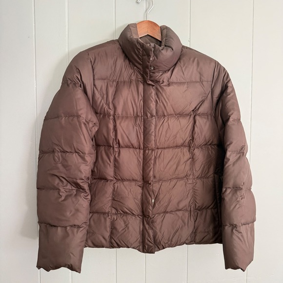 Eddie Bauer Jackets & Blazers - Eddie Bauer Womens Brown Goose Down Quilted Puffer Jacket Belted Sz XL Gorpcore